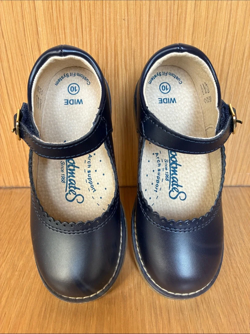 Footmates Girls ALLIE Leather Shoe - Navy - Size 10